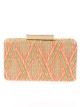 Bolso clutch de fiesta rafia naranja