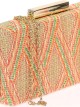 Bolso clutch de fiesta rafia naranja