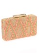 Bolso clutch de fiesta rafia naranja