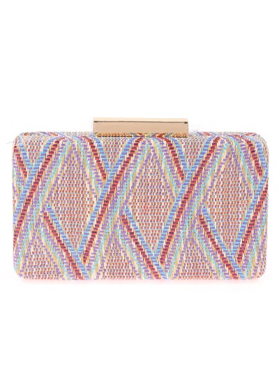 Bolso clutch de fiesta rafia multi