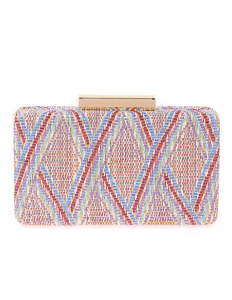 Bolso clutch de fiesta rafia multi