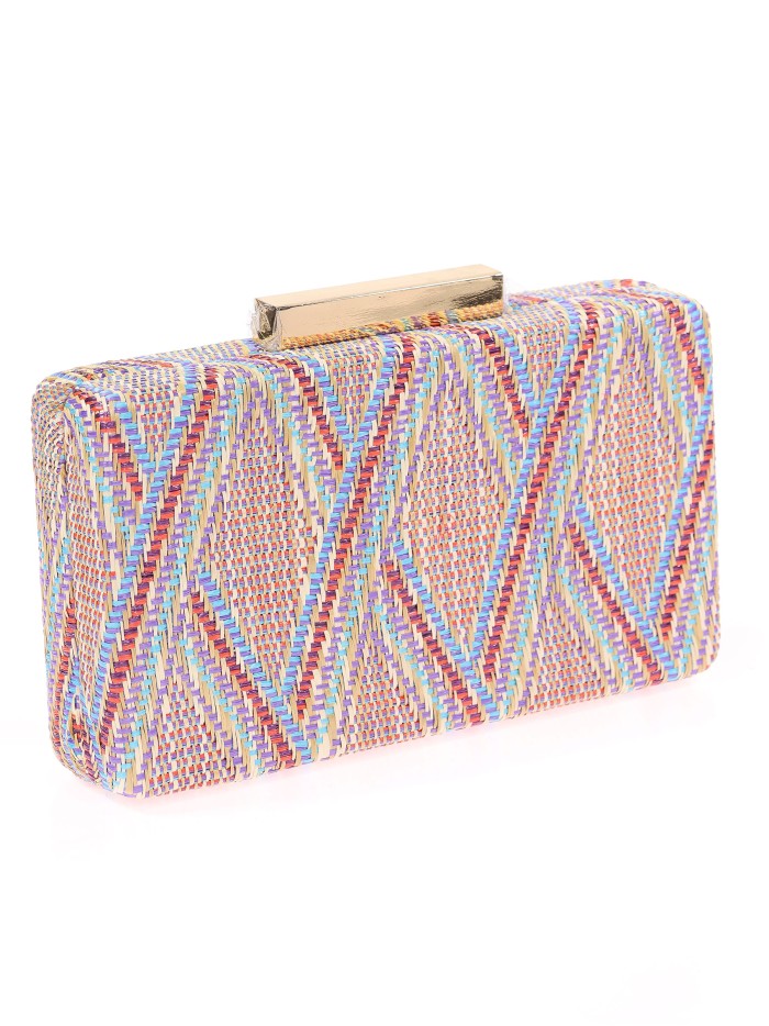 Bolso clutch de fiesta rafia multi