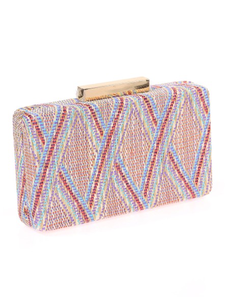 Bolso clutch de fiesta rafia multi