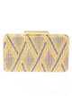 Bolso clutch de fiesta rafia amarillo