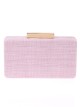 Bolso clutch de fiesta rafia rosa-palo