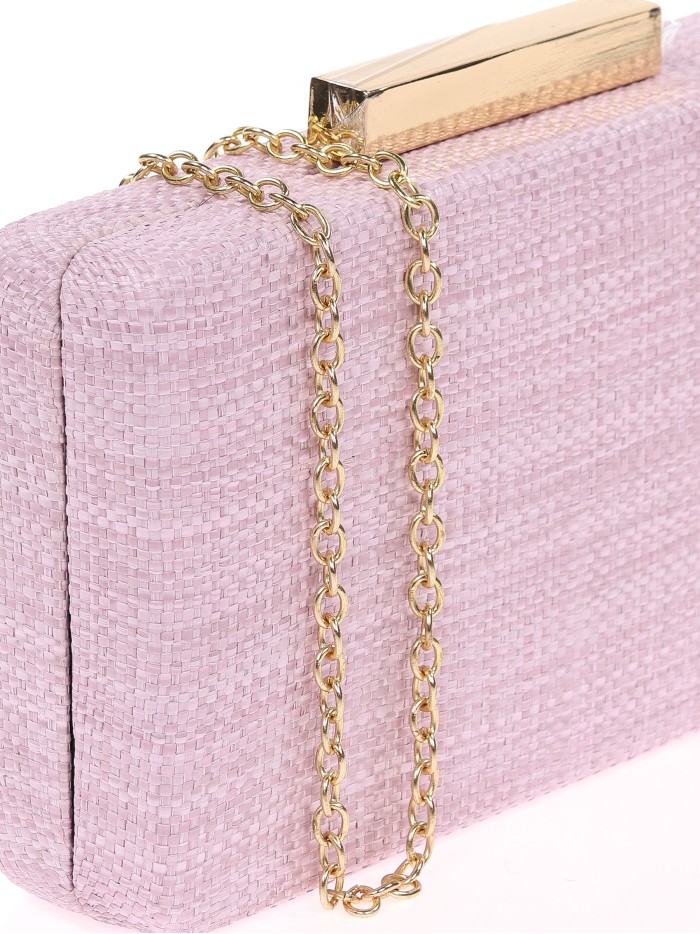 Raffia clutch rosa-palo