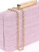 Bolso clutch de fiesta rafia rosa-palo