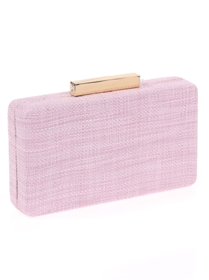 Raffia clutch rosa-palo