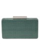 Bolso clutch de fiesta rafia verde-botella