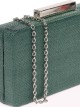 Bolso clutch de fiesta rafia verde-botella