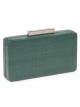 Bolso clutch de fiesta rafia verde-botella