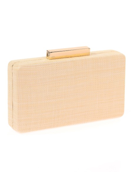 Bolso clutch de fiesta rafia beige