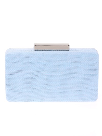Bolso clutch de fiesta rafia azul-claro