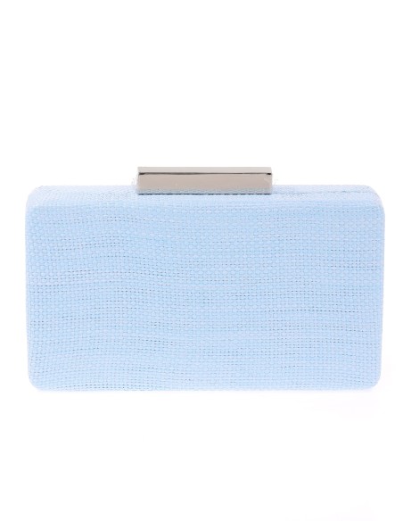Bolso clutch de fiesta rafia azul-claro