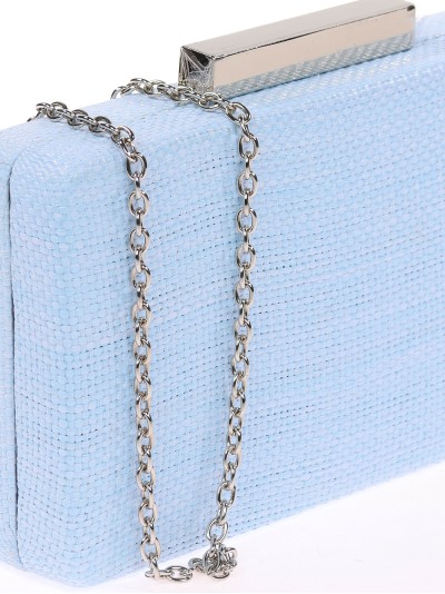 Bolso clutch de fiesta rafia azul-claro 2