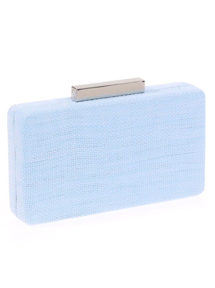 Pochette da festa in rafia azzurro chiaro
