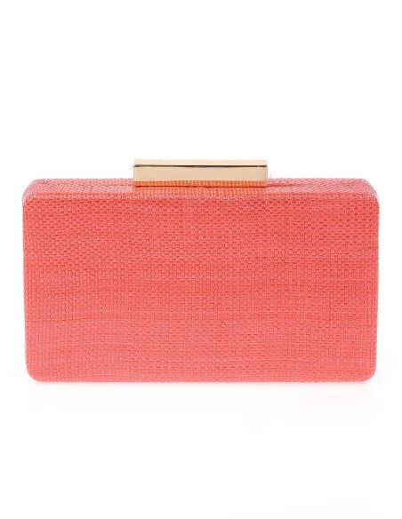 Bolso clutch de fiesta rafia rojo