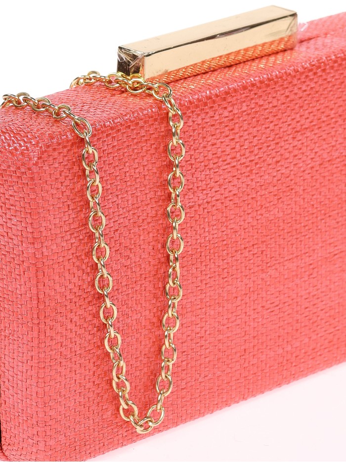 Raffia clutch rojo
