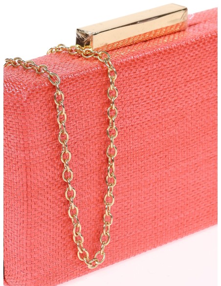 Bolso clutch de fiesta rafia rojo