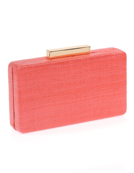 Bolso clutch de fiesta rafia rojo