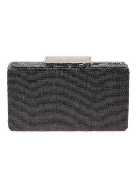 Bolso clutch de fiesta rafia negro