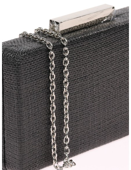 Bolso clutch de fiesta rafia negro