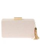 Bolso clutch de fiesta rafia borlas oro-claro