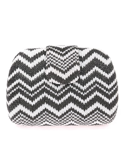 Bolso clutch de fiesta rafia negro-blanco