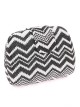 Bolso clutch de fiesta rafia negro-blanco