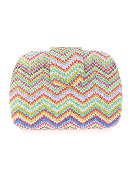 Bolso clutch de fiesta rafia rojo