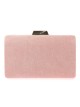 Bolso clutch de fiesta antelina contraste rosa-palo-oscuro