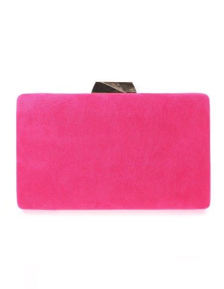 Suede effect contrast clutch fresa