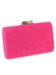 Suede effect contrast clutch fresa
