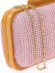 Bolso clutch de fiesta rafia madera rosa