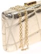 Bolso clutch de fiesta bordado polipiel oro-claro