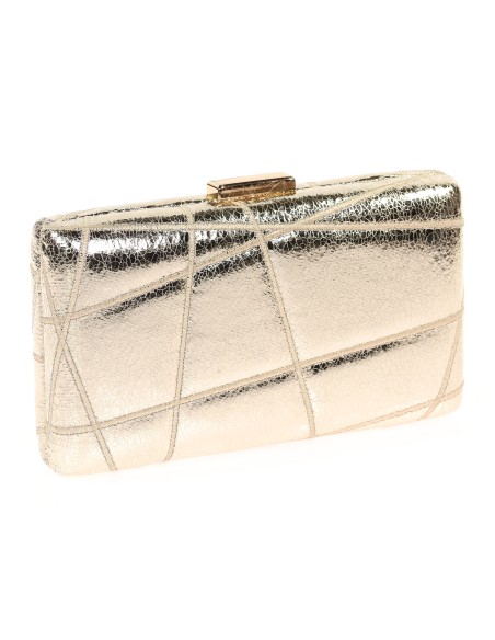 Bolso clutch de fiesta bordado polipiel oro-claro