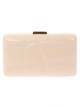 Bolso clutch de fiesta bordado acharolado beige