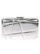 Bolso clutch de fiesta bordado polipiel plata