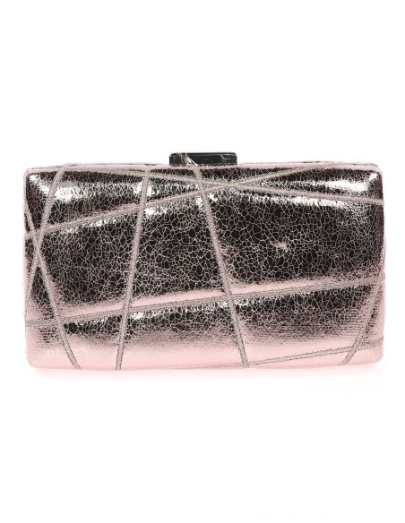 Bolso clutch de fiesta bordado polipiel gris