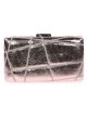 Bolso clutch de fiesta bordado polipiel gris