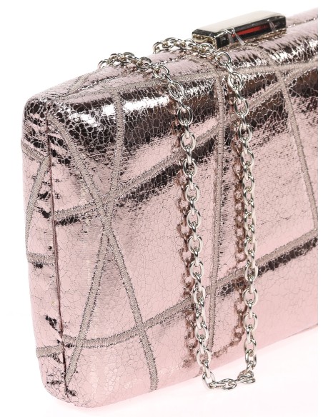 Bolso clutch de fiesta bordado polipiel gris