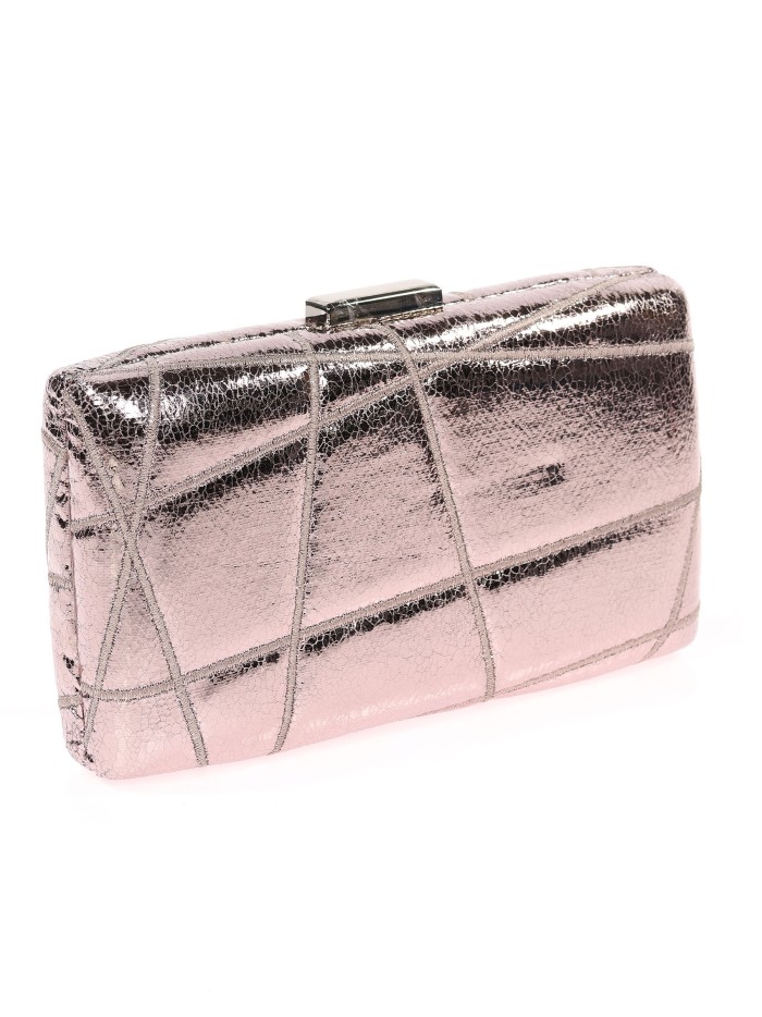 Bolso clutch de fiesta bordado polipiel gris