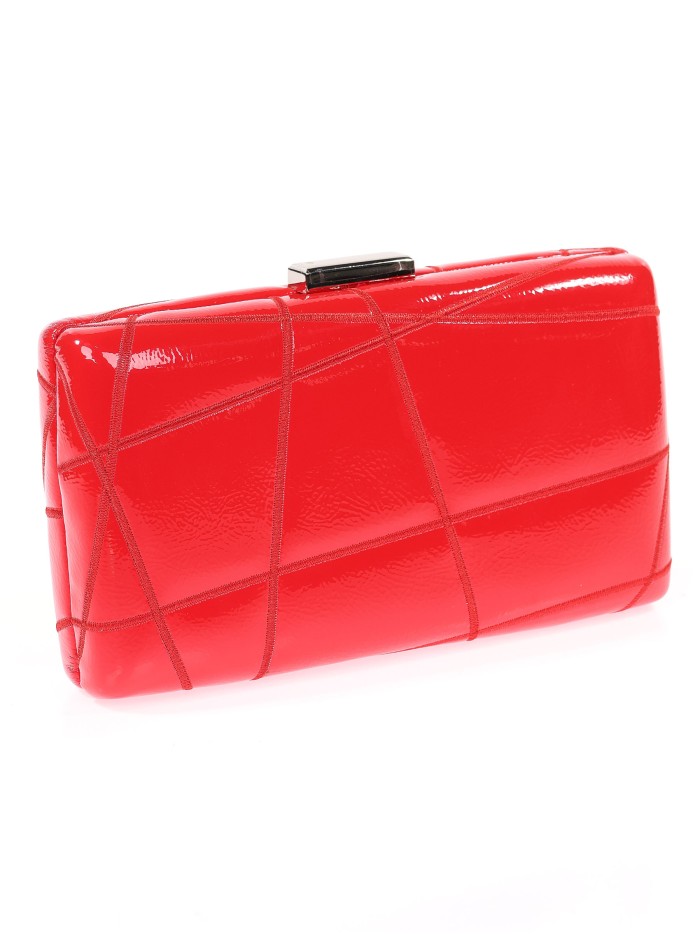 Bolso clutch de fiesta bordado acharolado rojo