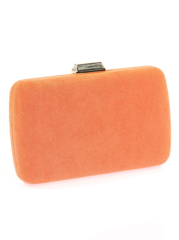 Bolso clutch de fiesta antelina mandarina