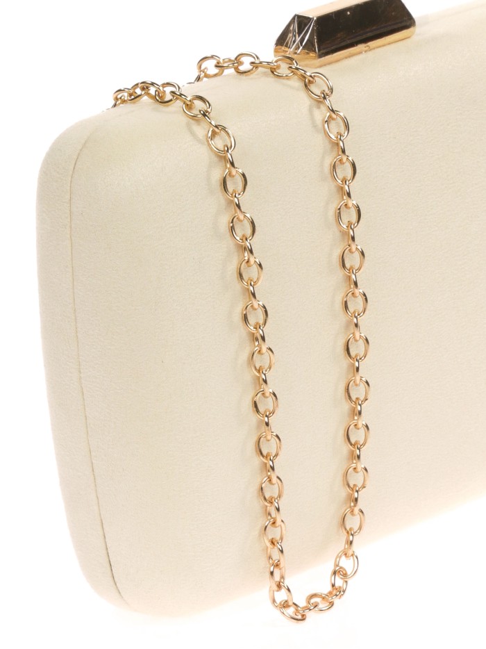 Bolso clutch de fiesta antelina amarillo-claro