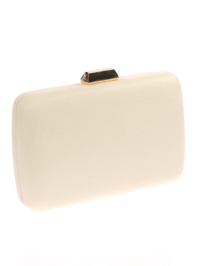 Bolso clutch de fiesta antelina amarillo-claro