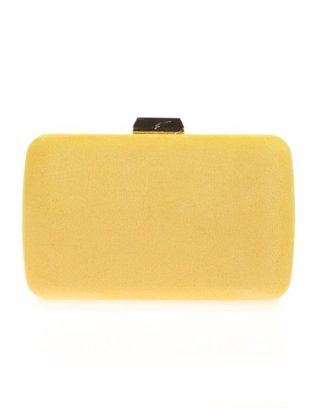 Bolso clutch de fiesta antelina amarillo