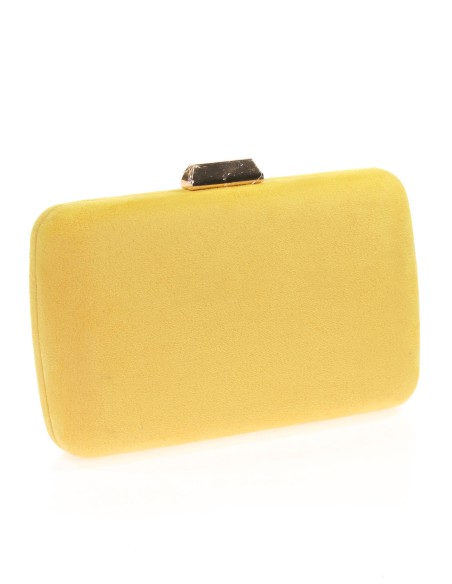 Bolso clutch de fiesta antelina amarillo