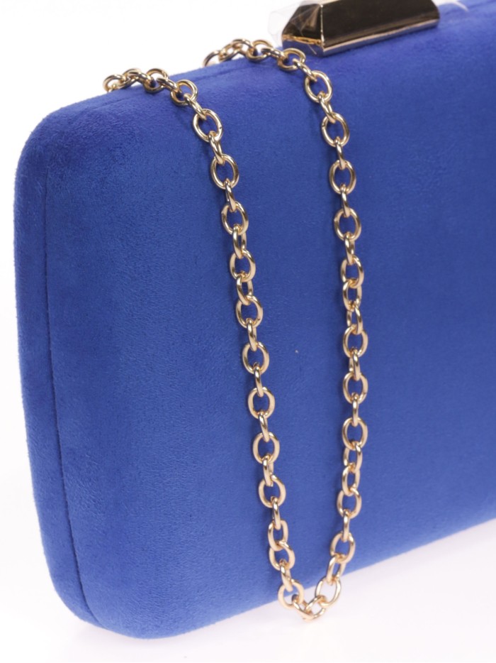 Bolso clutch de fiesta antelina azulon