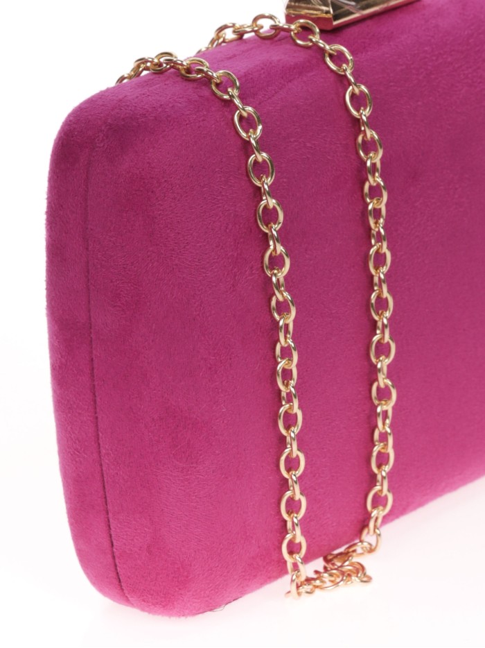 Bolso clutch de fiesta antelina buganvilla
